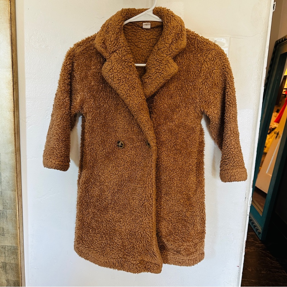 SHEIN Warm Tan Teddy Jacket 6 girls